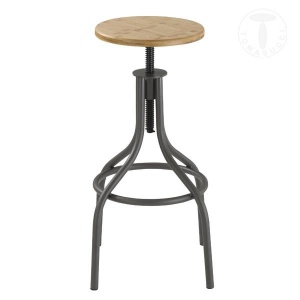 SCAUN BAR, PAJO, CADRUL DIN METAL SI LEMN, STIL INDUSTRIAL, COD 3122
