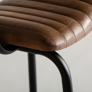 SCAUN CHADRON REF. 25246, CULOARE MARONIE, STIL VINTAGE, DIN FIER SI PIELE, VIC - Img 6