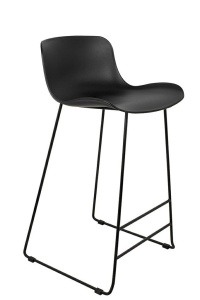 SCAUN DE BAR COMA 66, NEGRU, CONFECTIONAT DIN POLIPROPILENA SI METAL, STIL MODERN