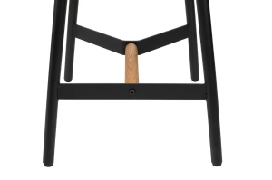 SCAUN DE BAR LAYKO 65, NEGRU, CONFECTIONAT DIN MDF FURNIRUIT SI METAL, STIL MODERN - Img 3