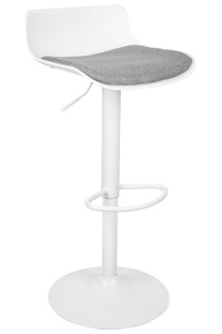 SCAUN DE BAR SNAP BAR TAP ALB, CONFECTIONAT DIN METAL SI PLASTIC, STIL MODERN