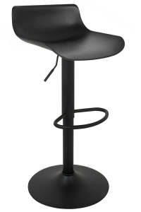 SCAUN DE BAR SNAP BAT, REGLABIL, NEGRU, CONFECTIONAT DIN PLASTIC SI METAL, STIL MODERN
