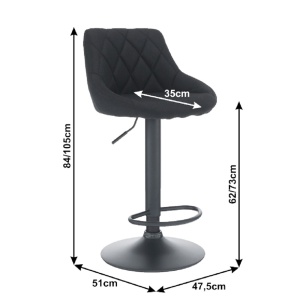 SCAUN DE BAR TERKAN, NEGRU, STIL MODERN, TK - Img 3