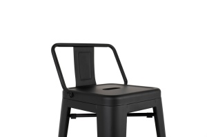 SCAUN DE BAR TOWER NEGRU, CONFECTIONAT DIN METAL, STIL INDUSTRIAL - Img 3