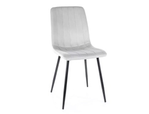 SCAUN DINING ALAN, GRI DESCHIS BLUVEL 03/NEGRU MAT, TAPITERIE DIN CATIFEA SI PICIOARE DIN METAL, STIL MODERN - Img 1