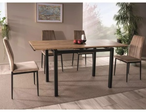 SCAUN DINING ATOM, BEJ BLUVEL 28/NEGRU MAT, TAPITERIE DIN CATIFEA SI PICIOARE DIN METAL, STIL MODERN - Img 6