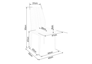 SCAUN DINING ATOM, NEGRU BLUVEL 19/NEGRU MAT, TAPITERIE DIN CATIFEA SI PICIOARE DIN METAL, STIL MODERN - Img 3