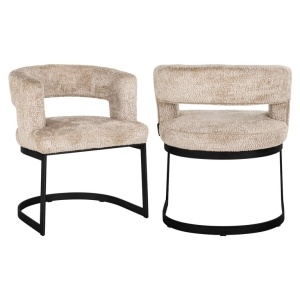 SCAUN DINING ELLIS LOVELY BEIGE 170, S4756, CONFECTIONAT DIN 100% POLIESTER, SPUMA SI METAL, RICHMOND INTERIORS