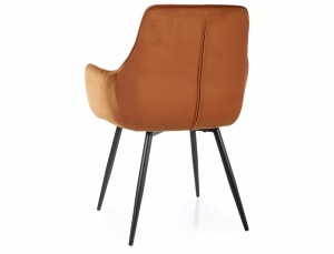 SCAUN DINING GRAPE, SCORTISOARA BLUVEL 4215/NEGRU MAT, TAPITERIE DIN CATIFEA SI PICIOARE DIN METAL, STIL MODERN - Img 3