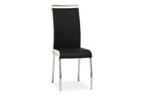 SCAUN DINING H-442 NEGRU / ALB / CROM STIL MODERN
