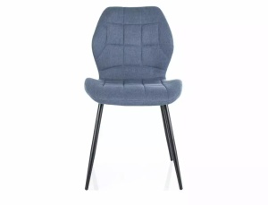 SCAUN DINING JAKE, DENIM 86/NEGRU MAT, TAPITERIE DIN STOFA SI PICIOARE DIN METAL, STIL MODERN - Img 2