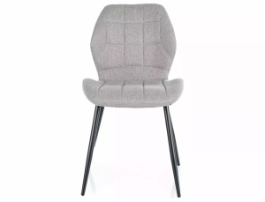 SCAUN DINING JAKE, GRI 07/NEGRU MAT, TAPITERIE DIN STOFA SI PICIOARE DIN METAL, STIL MODERN - Img 2