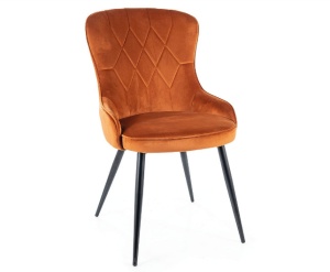 SCAUN DINING LOTUS, SCORTISOARA BLUVEL 4215/NEGRU MAT, TAPITERIE DIN CATIFEA SI PICIOARE DIN METAL, STIL MODERN - Img 1