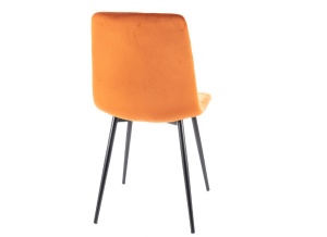 SCAUN DINING MILA, SCORTISOARA BLUVEL 4215/NEGRU MAT, TAPITERIE DIN CATIFEA SI PICIOARE DIN METAL, STIL MODERN - Img 2