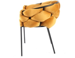 SCAUN DINING NORTE, CURRY BLUVEL 68/NEGRU MAT, TAPITERIE DIN CATIFEA SI PICIOARE DIN METAL, STIL MODERN - Img 4