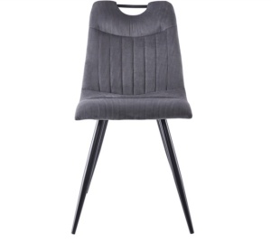 SCAUN DINING ORFE, GRI 15/NEGRU MAT, TAPITERIE DIN CATIFEA FJORD SI PICIOARE DIN METAL, STIL MODERN - Img 2