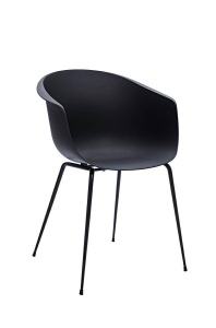 SCAUN DINING RALF, NEGRU, DIN POLIPROPILENA SI METAL, STIL MODERN