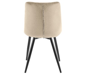 SCAUN DINING RALPH, BEJ BLUVEL 40/NEGRU MAT, TAPITERIE DIN CATIFEA SI PICIOARE DIN METAL, STIL MODERN - Img 3