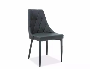 SCAUN DINING TRIX B, NEGRU BLUVEL 19/NEGRU MAT, TAPITERIE DIN CATIFEA SI PICIOARE DIN METAL, STIL MODERN - Img 1