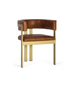 SCAUN/FOTOLIU MODERN, ARTIM 1412, DIN PIELE MARO SI STRUCTURA METAL