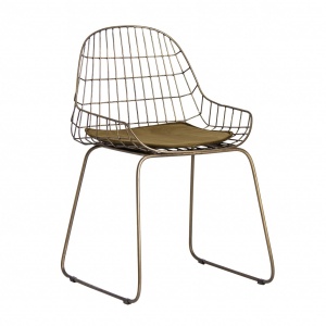 SCAUN GRODOK REF. 26832, CULOAREA SAMPANIEI, STIL VINTAGE, DIN FIER, CATIFEA SI SPUMA, PRODUS DETASABIL, VIC
