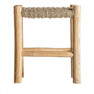 SCAUN MANHULA REF. 28936, CULOARE NATURALA, STIL CLASIC, DIN LEMN MASIV DE TEAK SI FIBRA NATURALA, VIC