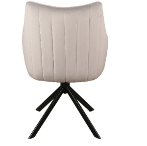 SCAUN PIVOTANT AZALIA, GRI DESCHIS BLUVEL 03/NEGRU MAT, TAPITERIE DIN CATIFEA SI PICIOARE DIN METAL, STIL MODERN - Img 4