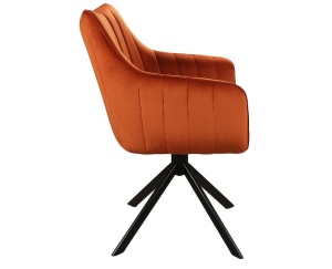 SCAUN PIVOTANT AZALIA, SCORTISOARA BLUVEL 4215/NEGRU MAT, TAPITERIE DIN CATIFEA SI PICIOARE DIN METAL, STIL MODERN - Img 4