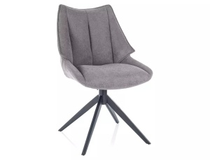 SCAUN PIVOTANT CODA, GRI 11/NEGRU MAT, TAPITERIE DIN STOFA VARDO SI PICIOARE DIN METAL, STIL MODERN - Img 1