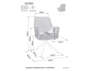 SCAUN PIVOTANT HUGO, BEJ 31/NEGRU MAT, TAPITERIE DIN STOFA BREGO SI PICIOARE DIN METAL, STIL MODERN - Img 4