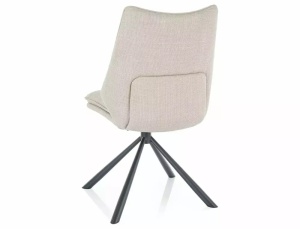 SCAUN PIVOTANT KENZIE, BEJ DESCHIS 24/NEGRU MAT, TAPITERIE DIN STOFA BJORN SI PICIOARE DIN METAL, STIL MODERN - Img 3