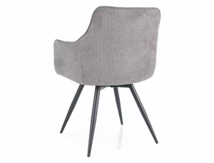 SCAUN PIVOTANT MANGO, GRI 11/NEGRU MAT, TAPITERIE DIN STOFA VARDO SI PICIOARE DIN METAL, STIL MODERN - Img 3