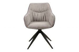 SCAUN PIVOTANT SEMPRE, GRI 07/GRI INCHIS/NEGRU MAT, TAPITERIE DIN STOFA BREGO, PIELE ECO SI PICIOARE DIN METAL, STIL MODERN - Img 2