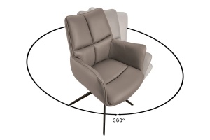 SCAUN ROTATIV, PAPILLON, METAL SI PIELE DE CULOARE MARO, ARTIM GROUP SELECTION - Img 4