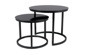 SET 2 MASUTE DE CAFEA ATLANTA D II, 43/53 CM, NEGRU/NEGRU MAT, BLAT DIN STICLA SECURIZATA SI CADRU DIN METAL, STIL MODERN - Img 2