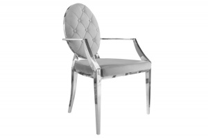 SET 2 SCAUNE ARGINTIU/GRI BAROCK 38343 DE LUX DESIGN MODERN - Img 6