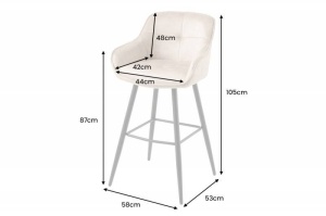 SET 2 SCAUNE EUPHORIA 100CM, PICIOARE DIN METAL SI MICROFIBRA FINA, CULOARE SAMPANIE - Img 7