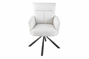 SET 2 SCAUNE ROTATIVE, BIG GEORGE ALB, TEXTIL BOUCLE, ASPECT RETRO, ARTIM GROUP SELECTION - Img 2