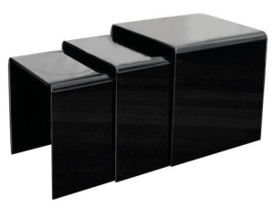 SET 3 MASUTE DE CAFEA PRIAM TRIO, NEGRE, DIN STICLA, STIL MODERN, B2 - Img 2