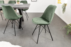 SET 4 SCAUNE, SCANDINAVIA, VERDE PETROL, CATIFEA STRIAT, MODEL DEOSEBIT - Img 2