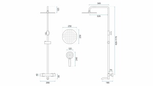 SET DE DUS REA LUNGO CU TERMOSTAT, AURIU, DIN ALAMA, CALITATE SUPERIOARA - Img 8