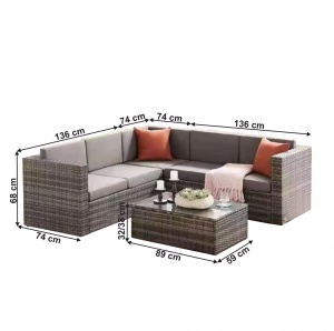 SET DE GRADINA DIN 4 PIESE GARDIANA, GRI, STIL MODERN, TK - Img 3