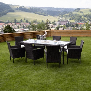 SET DE GRADINA DIN 9 PIESE MENIBOR, MARO/BEJ, STIL MODERN, TK