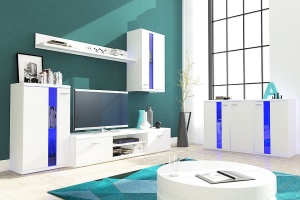 SET MODULAR CU LED LIVING LIFE ALB MAT - DESIGN MODERN