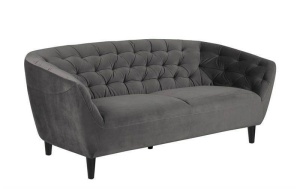 SOFA CONFORTABILA, RIA 3 GRI, CU TAPITERIE DIN TEXTIL SI LEMN, STIL SCANDINAV B2