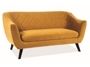 SOFA DESIGN SCANDINAV MOLLY 2 GALBEN CURRY BLUVEL 68 / WENGE DIN LEMN SI TAPITERIE DIN TEXTIL CATIFEA SIGNAL - Img 1