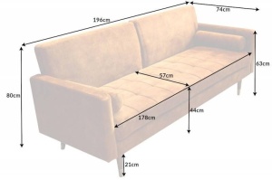 SOFA EXTENSIBILA, 195CM, MICROFIBRA GALBEN PAL, MODEL DEOSEBIT, ARTIM GROUP SELECTION - Img 7