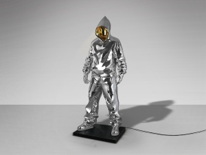 STATUETA DECORATIVA RAPERO, 81x198 CM, DIN FIBRE DE STICLA SI RASINA, STIL MODERN - Img 4