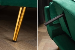 STOC!!!CANAPEA EXTENSIBILA 215CM, DIN LEMN SI CATIFEA VERDE SMARALD, ARTIM GROUP SELECTION - Img 5