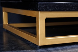 STOC!!!!! DULAP BAR LIVING, GOLDEN SUNSET 140CM, LEMN DE MANGO, NEGRU/AURIU, COD 44252 - Img 13
